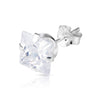 6mm .925 Sterling Silver square CZ ear studs (sold by pair)
