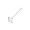 .925 Sterling Silver Square Nose Pin with AAA Clear  Color CZ Stone.