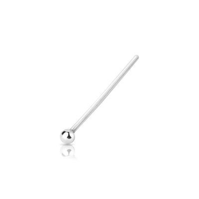 .925 Sterling Silver 1mm Silver Ball Nose Pin.