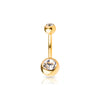 Gold Plated over 316L Double Gem Navel