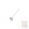 Pink Colored CZ Stone Sterling Silver Nose Pin