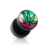 Marijuana plant rasta screw on Faux Plugs