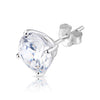 8mm .925 Sterling Silver Basket setting CZ round earrings. (sold by pair)