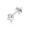 4mm .925 Sterling Silver Basket setting CZ round earrings. (sold by pair)