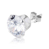 9mm .925 Sterling Silver round CZ ear studs. (sold by pair)