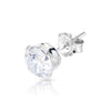 6mm .925 Sterling Silver round CZ ear studs. (sold by pair)