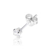 3mm .925 Sterling Silver round CZ ear studs. (sold by pair)