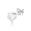 5mm .925 Sterling Silver square CZ ear studs (sold by pair)