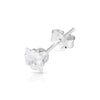 3mm .925 Sterling Silver square CZ ear studs (sold by pair)