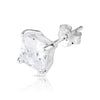 6mm .925 Sterling Silver Basket setting CZ square earrings.   (sold by pair)