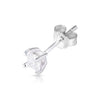 3mm .925 Sterling Silver Basket setting CZ square earrings.   (sold by pair)